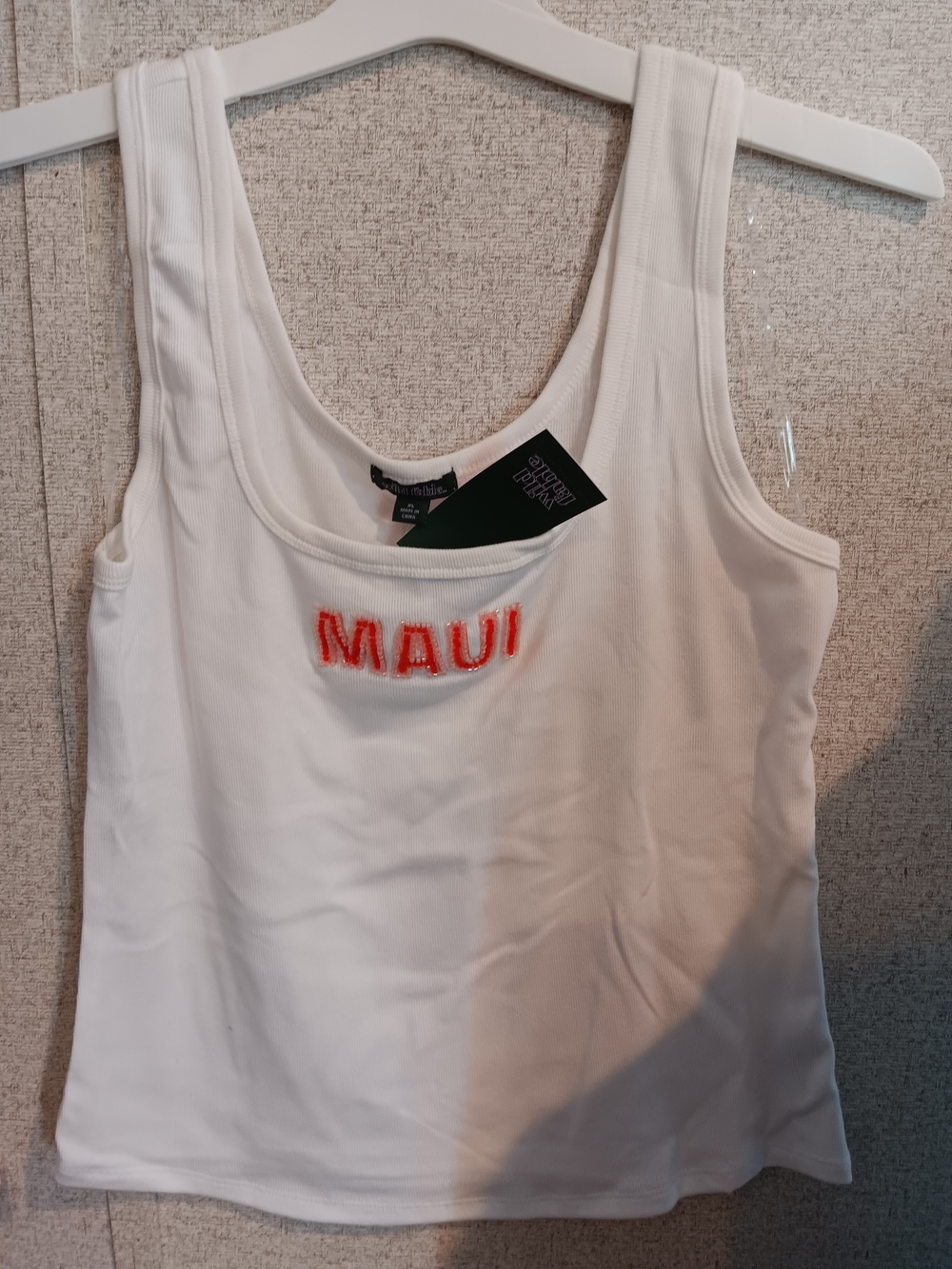 Wild Fable - MAUI Embroidered White Tank Top Size XL